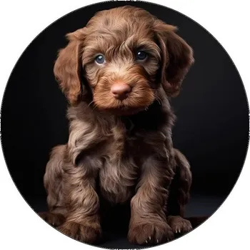 Jedlá dekorace na dort Jedlý papír štěně hnědé 19,5cm