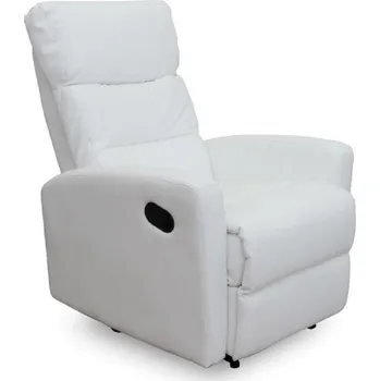 Křeslo Relaxační křeslo, ekokůže, bílá, SILAS