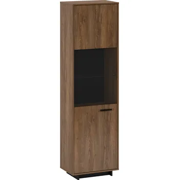 Knihovna Tempo Kondela Vitrína, dub bolzano / černá, levá, DELIS A1