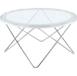 Konferenční stolek, chrom / čiré sklo, LEONEL