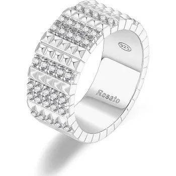 Prsten Rosato Blyštivý stříbrný prsten se zirkony Cubica RZCU57 58 mm + 2 měsíce na vrácení zboží