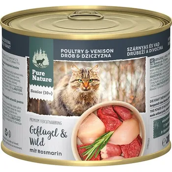 Krmivo pro kočku Pure Nature SENIOR drůbeží maso a zvěřina s rozmarýnem 6× 200 g