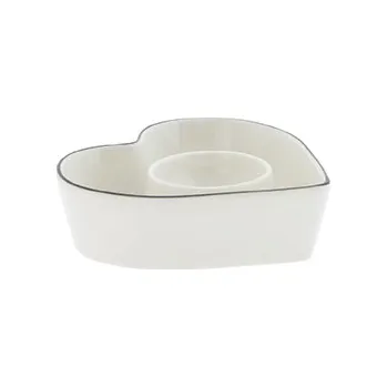 Velikonoční dekorace Bastion Collections Servírovací miska na vajíčko SRDCE in black, 10,8x3cm LI-EGG-HEART-001-BL