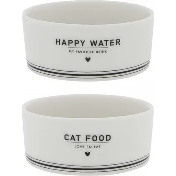 Miska pro psa Bastion Collections 2x Miska CAT FOOD/WATER in black, 9,5x4cm LI/BOWL CAT 001 BL