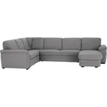 Sedací souprava ve tvaru U, látka šedá, pravá, BITER U