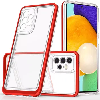 Pouzdro na mobilní telefon Forcell Zadní kryt Clear 3v1 na Samsung Galaxy A13 5G , červená, 9145576244449