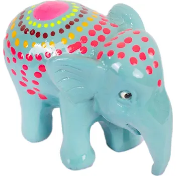 Ručně malovaná soška slona z pryskyřice Kuping Tingkat