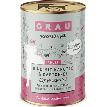 Krmivo pro psa GRAU hovězí maso s mrkví a bramborami 6 × 400 g