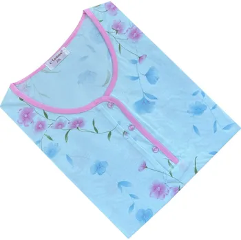 Dámské noční prádlo Dámská bavlněná noční košile C-Lemon - BL3314-T Barva: Tyrkysová, Velikost: L