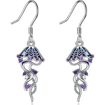 Náušnice B-TOP Postříbřené visací náušnice Medúza