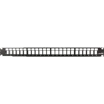 Patch panel 49255-H24 Patch panel pro 24 STP nebo UTP modulů Leviton AtlasX1 a eXtreme , 1RU, vyvaz.lišta, černý