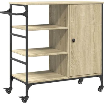 Servírovací stolek Kuchyňský vozík z kompozitního dřeva 87,5 x 38,5 x 84,5 cm dub sonoma 