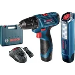 Bosch GSR 120-LI + GLI 12V-300 Akumulátorový vrtací šroubovák + svítilna 06019G8004