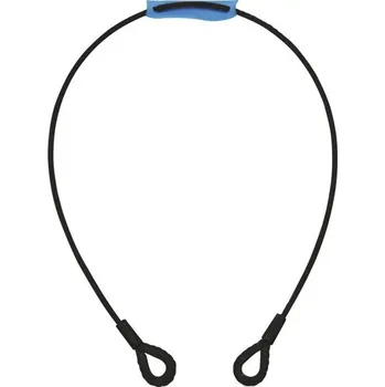Lanko pro jízdní kolo Ocelové jistící lanko 6 mm x 1000 mm, černé s koncovými úvazky