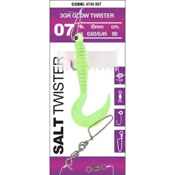 Spro Návazec Na Tresky Salt Twister Glow 90 cm - Háček 1 Hmotnost 3 g