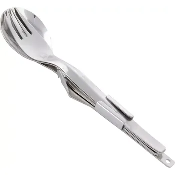 Kempingové nádobí Turistický čtyřdílný skládací příbor YATE (Skládací příbor ve tvaru staré české klasiky, s očkem pro zavěšení.)