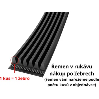 Drážkový řemen - v rukávu - PJ 369, PIX