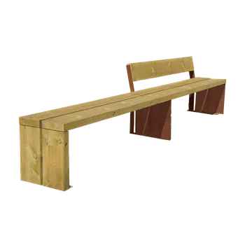 Zahradní lavice Benito dřevěná lavice s opěrkou zad Gavarres 368 cm