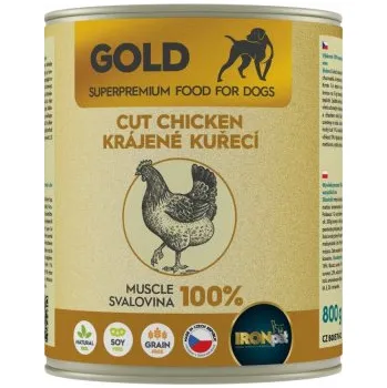 Krmivo pro psa IRONpet Gold Dog Kuřecí krájená svalovina konzerva 800g IRONpet SG/NOV151504