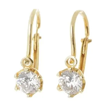 Náušnice Dětské náušnice ze žlutého zlata se zirkony ZNA247F + Dárek zdarma