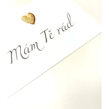 Party dekorace Kartičky k přání, kytici - 12x7 cm - 10 ks - rosegold Mám tě rád