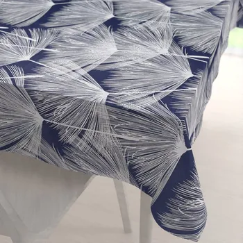 ubrus Bavlněný obdélníkový ubrus Sandra SA-414 Bílé abstraktní chmýří na modrém 50x100 cm