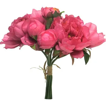 umělá květina Umělé květina, Pivoňka - Paeonia x8 svazek fialová/červená (beauty) 34 cm
