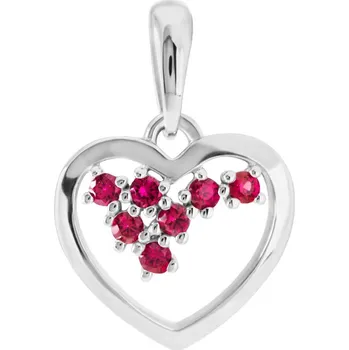 Přívěsek Cutie Jewellery dlp160640xl2 Srdíčko z bílého zlata s rubíny model 1606 – zlatý šperk ryzosti 585/1000 v Dárkovém balení s Certifikátem GLPWRB-19031