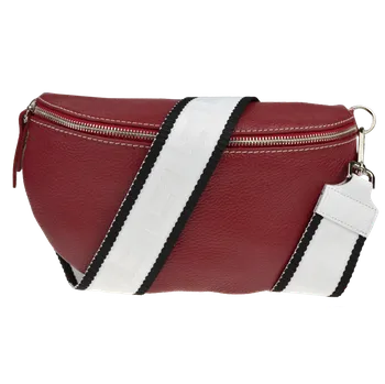 Kabelka NovaKabelka.cz Kožená italská crossbody kabelka Reni Grande Rubino s přídavným popruhem II