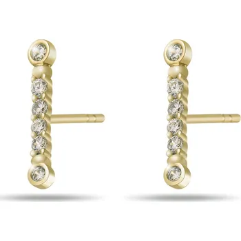 Náušnice biju Zlacené náušnice 14k podlouhlý zirkon 1003095