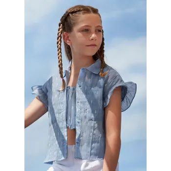 Oblečení a móda Set košile s krátkým rukávem a crop topu modrý JUNIOR Mayoral velikost: 157 (14 let)