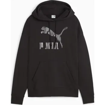 Dámská mikina Dámská mikina PUMA CLASSICS SHINY LOGO HOODIE 625595-01 BLACK L