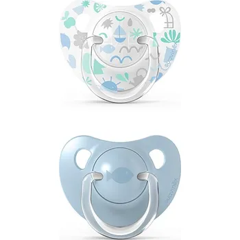 dudlíky Suavinex Dudlík anatomický silikon 0/6m 2ks MEMORIES modrá