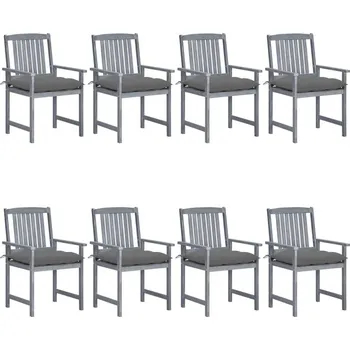 vidaXL Zahradní židle s poduškami 8 ks masivní akáciové dřevo [3078257] Barva: Šedá