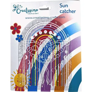 Lapač snů Creatissimo - Lapač slunce s motivem Motýla s duhou 15 x 11 cm