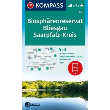 KOMPASS Wanderkarte 824 Biosphärenreservat Bliesgau & Saarpfalz-Kreis 1:25.000