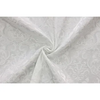 Brokát žakár směsový elastický - Bílý