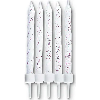 Svíčka Städter Dortové svíčky bílé třpytivé