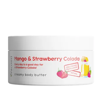 Tělový krém Nacomi Mango&Strawberry Colada tělové máslo bambusové a kokosové mléko, 100 ml