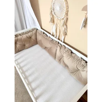 Příslušenství pro dětskou postel a kolébku Prošívaný mantinel - béžový 1ks