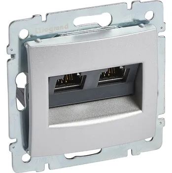 Rozvaděč LEGRAND Zásuvka VALENA 770273 2xrj45 STP 10G hliník 770273