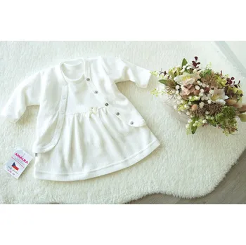 Dívčí šaty AMÁLKA Vzorované, letní šaty ažur + propínací kabátek Velikost: 62