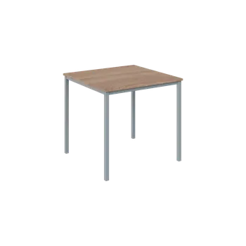 Jídelní stůl JPT 80 jídelní stůl, kovová podnož stříbrná, deska 18 mm, 800x800 mm, dub bardolino