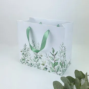 Dárková taška Dárková taška svatební 22 x 11 x 20 cm - eukalyptus