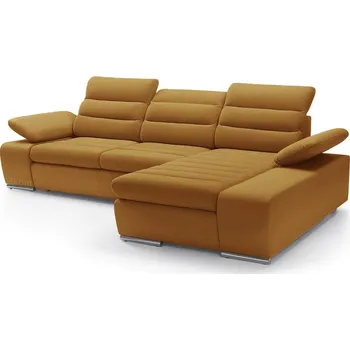 Sedací souprava Sedací souprava KORFU | FUNKČNÍ LÁTKA | pravá | rozkládací + úložný prostor | okrová 51 | AKCE