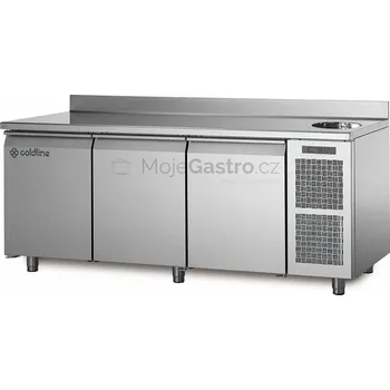Coldline Mrazící stůl TA17/1BS s deskou, dřezem a zadním lemem