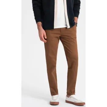 Pánské kalhoty Ombre Clothing Pánské chinos Sylven karamelová L OM-PACP-0190 V3