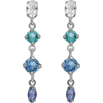 Náušnice Stříbrné náušnice s krystaly Swarovski VICTORIA CRUZ A4791-MHT + DÁREK ZDARMA