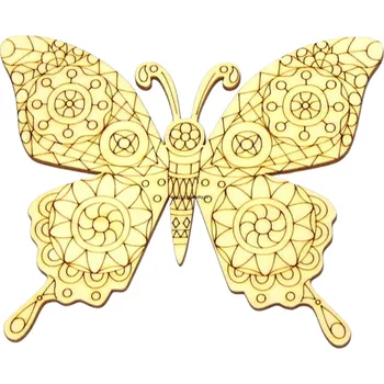 Dřevěná hračka Dřevěný výřez z překližky, antistresový, MOTÝL - velký, 17 x 14.4 cm, 1ks