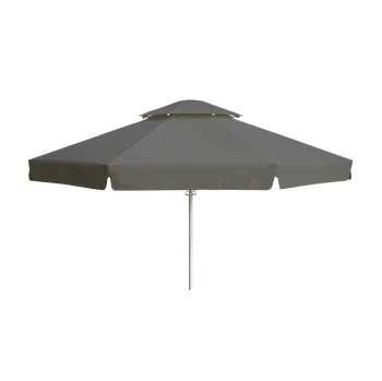 Stínicí technika Perfecta Parasols Velký slunečník BIGGIE ROUND Ø 5,5 m bílá kostra, potah s volánem Antracit